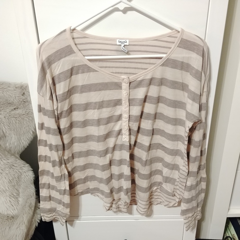 Spledid Striped Henley Modal/Supima Tee